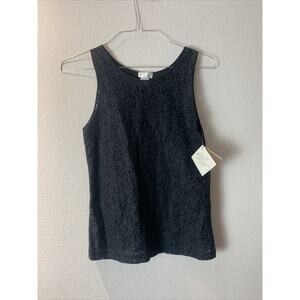 Lauren Taylor Black Floral Sleeveless Blouse Size Womens M NWT